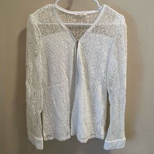 Calvin Klein white lace blouse M